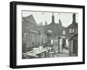 Rear of Houses Prior to Slum Clearance, Princess Road, Lambeth, London, 1914-null-Framed Premium Photographic Print