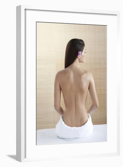 Rear View of a Beautiful Woman at Spa-stefanolunardi-Framed Photographic Print