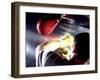 Rear View of a Boxer Punching a Punching Bag-null-Framed Premium Photographic Print