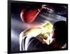 Rear View of a Boxer Punching a Punching Bag-null-Framed Photographic Print