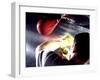 Rear View of a Boxer Punching a Punching Bag-null-Framed Photographic Print