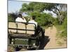 Rear View of a Group of Tourists in Jeep Looking at Elephant-Nosnibor137-Mounted Photographic Print