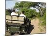 Rear View of a Group of Tourists in Jeep Looking at Elephant-Nosnibor137-Mounted Photographic Print