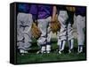Rear View of a Little League Baseball Team Standing in a Row-null-Framed Stretched Canvas