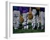 Rear View of a Little League Baseball Team Standing in a Row-null-Framed Premium Photographic Print