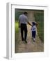 Rear View of a Man Walking with His Son at a Playing Field-null-Framed Photographic Print