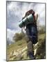 Rear View of a Person Hiking Up a Hill-null-Mounted Photographic Print