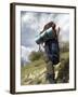 Rear View of a Person Hiking Up a Hill-null-Framed Photographic Print
