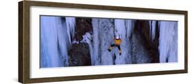 Rear View of a Person Ice Climbing, Colorado, USA-null-Framed Photographic Print