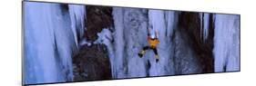 Rear View of a Person Ice Climbing, Colorado, USA-null-Mounted Photographic Print