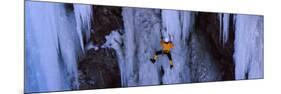 Rear View of a Person Ice Climbing, Colorado, USA-null-Mounted Photographic Print