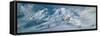 Rear View of a Person Skiing in Snow, St. Christoph, Austria-null-Framed Stretched Canvas
