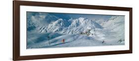 Rear View of a Person Skiing in Snow, St. Christoph, Austria-null-Framed Photographic Print