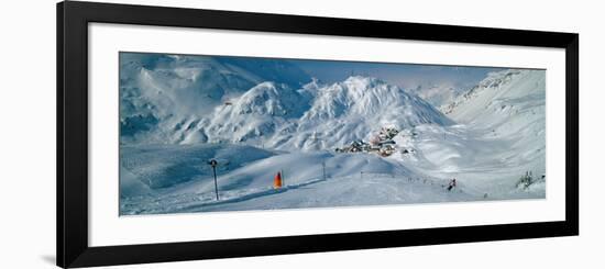 Rear View of a Person Skiing in Snow, St. Christoph, Austria-null-Framed Photographic Print