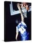 Rear View of a Teenage Boy Playing Basketball-null-Stretched Canvas