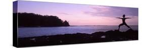 Rear View of a Woman Exercising on the Coast, La Punta, Papagayo Peninsula, Costa Rica-null-Stretched Canvas