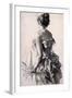 Rear View of a Woman; Ruckenansicht Einer Dame, 1888-Adolph Friedrich Erdmann von Menzel-Framed Giclee Print