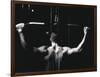 Rear View of a Young Man Exercise on a Lateral Pull-Down Weight Machine-null-Framed Photographic Print