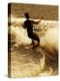 Rear View of a Young Man Wakeboarding-null-Stretched Canvas