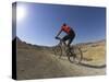 Rear View of Competitior in the Mount Sodom International Mountain Bike Race, Dead Sea Area, Israel-Eitan Simanor-Stretched Canvas