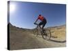 Rear View of Competitior in the Mount Sodom International Mountain Bike Race, Dead Sea Area, Israel-Eitan Simanor-Stretched Canvas