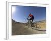 Rear View of Competitior in the Mount Sodom International Mountain Bike Race, Dead Sea Area, Israel-Eitan Simanor-Framed Photographic Print