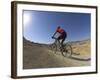 Rear View of Competitior in the Mount Sodom International Mountain Bike Race, Dead Sea Area, Israel-Eitan Simanor-Framed Photographic Print