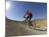 Rear View of Competitior in the Mount Sodom International Mountain Bike Race, Dead Sea Area, Israel-Eitan Simanor-Mounted Photographic Print