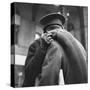 Rear View of Couple in Penn Station Sharing Farewell Kiss Before He Ships Off to War During WWII-Alfred Eisenstaedt-Stretched Canvas