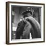 Rear View of Couple in Penn Station Sharing Farewell Kiss Before He Ships Off to War During WWII-Alfred Eisenstaedt-Framed Photographic Print