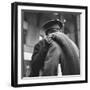 Rear View of Couple in Penn Station Sharing Farewell Kiss Before He Ships Off to War During WWII-Alfred Eisenstaedt-Framed Photographic Print