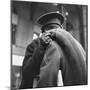 Rear View of Couple in Penn Station Sharing Farewell Kiss Before He Ships Off to War During WWII-Alfred Eisenstaedt-Mounted Photographic Print