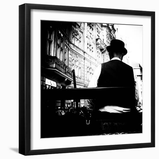 Rear View of Horse and Trap Driver-Rory Garforth-Framed Premium Photographic Print