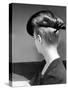 Rear View of Model in Hat W Veil and Bow at Back over Upswept Hair-Alfred Eisenstaedt-Stretched Canvas