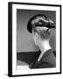 Rear View of Model in Hat W Veil and Bow at Back over Upswept Hair-Alfred Eisenstaedt-Framed Photographic Print