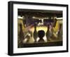 Rear View of Pins Being Struck by a Bowling Ball-null-Framed Premium Photographic Print