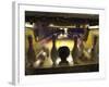 Rear View of Pins Being Struck by a Bowling Ball-null-Framed Photographic Print