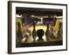 Rear View of Pins Being Struck by a Bowling Ball-null-Framed Photographic Print