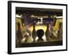 Rear View of Pins Being Struck by a Bowling Ball-null-Framed Photographic Print