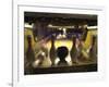 Rear View of Pins Being Struck by a Bowling Ball-null-Framed Photographic Print