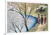 Rear View of Three Girls Walking on a Trail at Lakeside, Arashiyama, Kyoto Prefecture, Japan-null-Framed Giclee Print