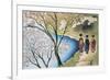 Rear View of Three Girls Walking on a Trail at Lakeside, Arashiyama, Kyoto Prefecture, Japan-null-Framed Giclee Print