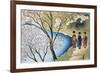 Rear View of Three Girls Walking on a Trail at Lakeside, Arashiyama, Kyoto Prefecture, Japan-null-Framed Giclee Print