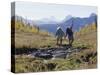 Rear View of Two Women Hiking-null-Stretched Canvas
