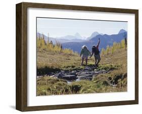 Rear View of Two Women Hiking-null-Framed Photographic Print