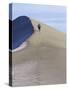 Rear View of Woman Running Up a Sand Dune-null-Stretched Canvas