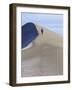 Rear View of Woman Running Up a Sand Dune-null-Framed Photographic Print