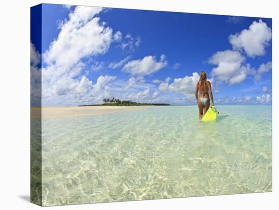 Rear View of Woman With Mask, Kadhdhoo Island, Laamu Atoll, Southern Maldives-Stuart Westmorland-Stretched Canvas