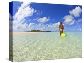 Rear View of Woman With Mask, Kadhdhoo Island, Laamu Atoll, Southern Maldives-Stuart Westmorland-Stretched Canvas