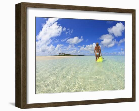 Rear View of Woman With Mask, Kadhdhoo Island, Laamu Atoll, Southern Maldives-Stuart Westmorland-Framed Photographic Print